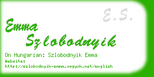 emma szlobodnyik business card